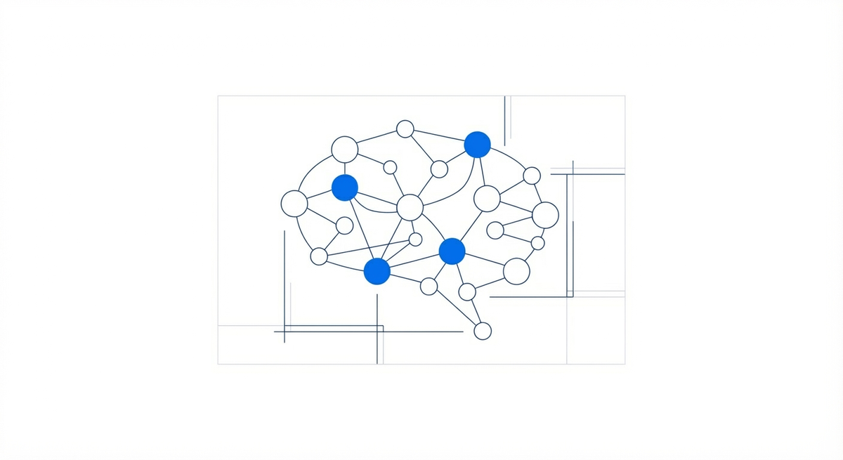 Neural network illustration representing AI and machine learning
