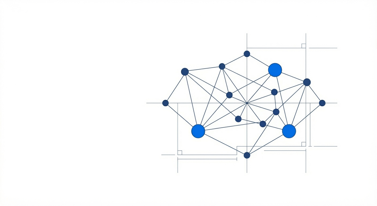 Neural network illustration representing AI and machine learning